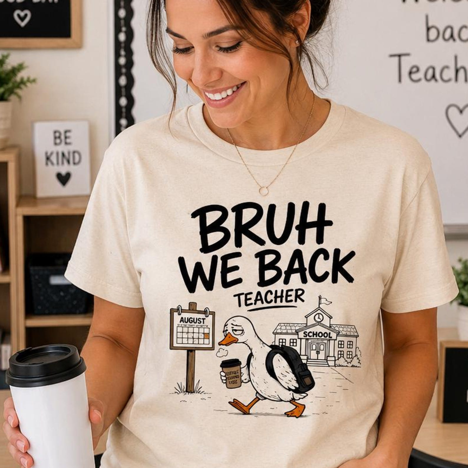 Funny Teacher Goose Shirt, Bruh We Back, August Back To School Tee 3XL