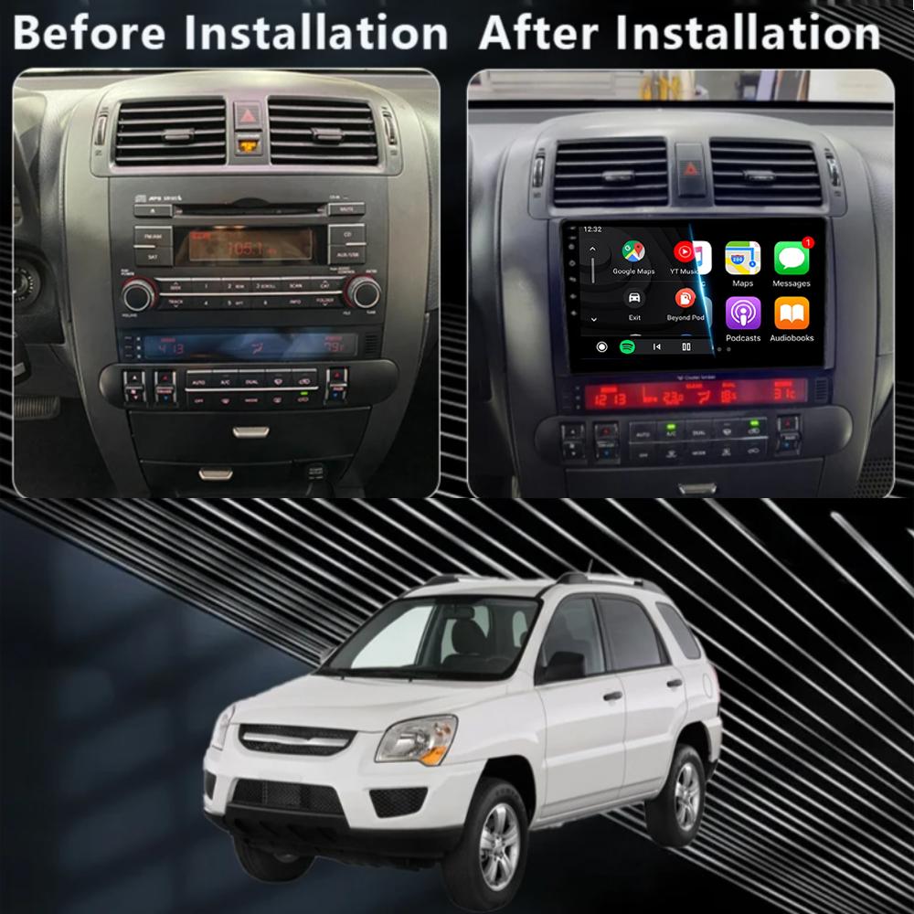 Car Radio Android 14 Carplay For Kia Borrego Mohave 2008 2009 - 2015 Navigation GPS Multimedia Player Stereo WiF+4G 360Camera BT