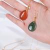 New Fashion Natural Stone Crystal Pendant Teardrop Simple Pendant Necklace Earrings Making Jewelry With Chain Collar