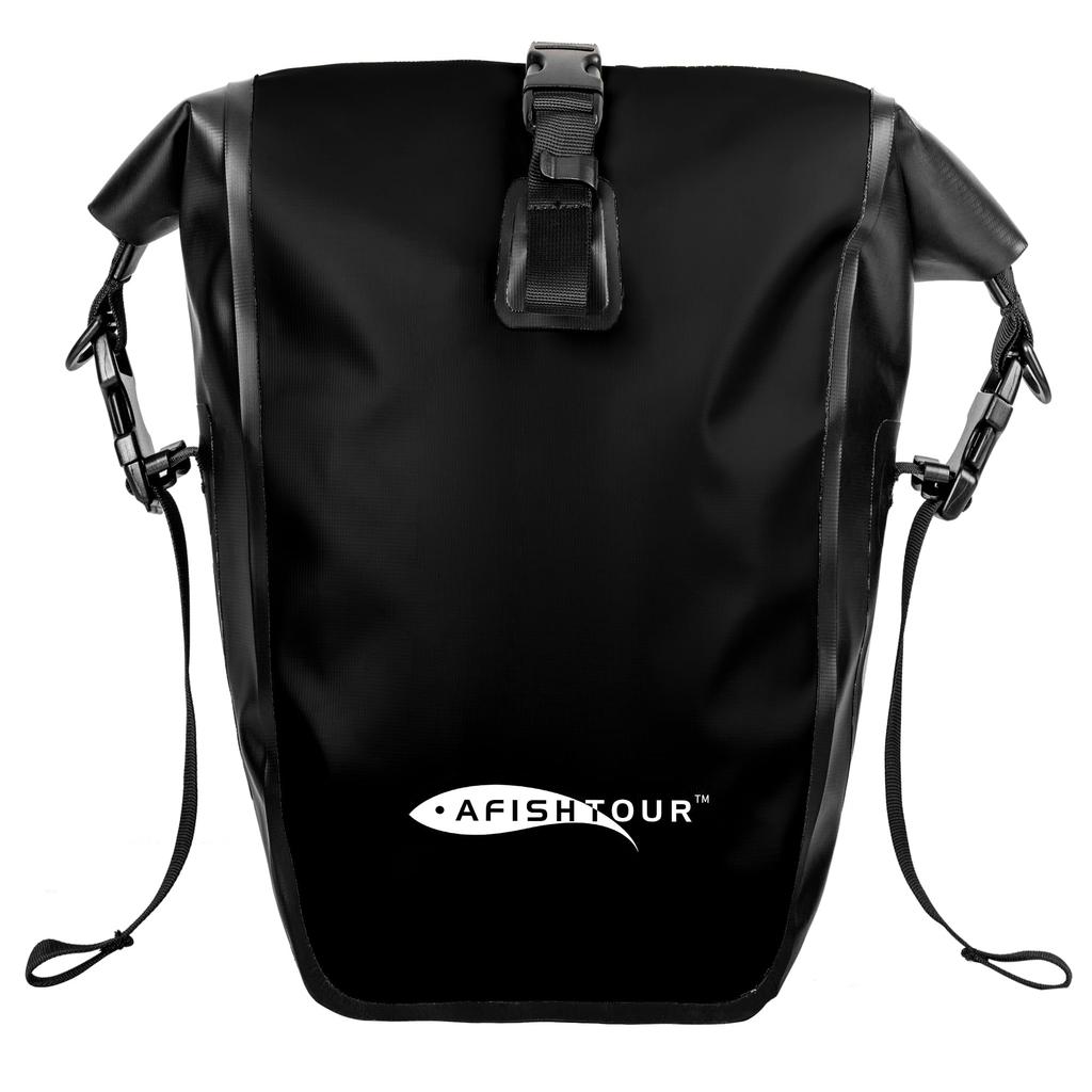 AFISHTOUR 25L Bicycle Side Large Capacity Rear Seat Fully Waterproof with Reflective Suitable for Road Bike and Outdoor Camping Bag, Bag, Markings,