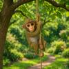 Handmade Monkey Hanging Ornament Cute Animal Statue Garden Climbing Monkey Figurine  Plant Hanging