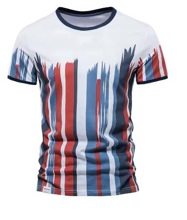2024 New Fashion Printed Men's T-Shirt Round Neck Short Sleeve Sportswear Casual Gym Top Men's Women's