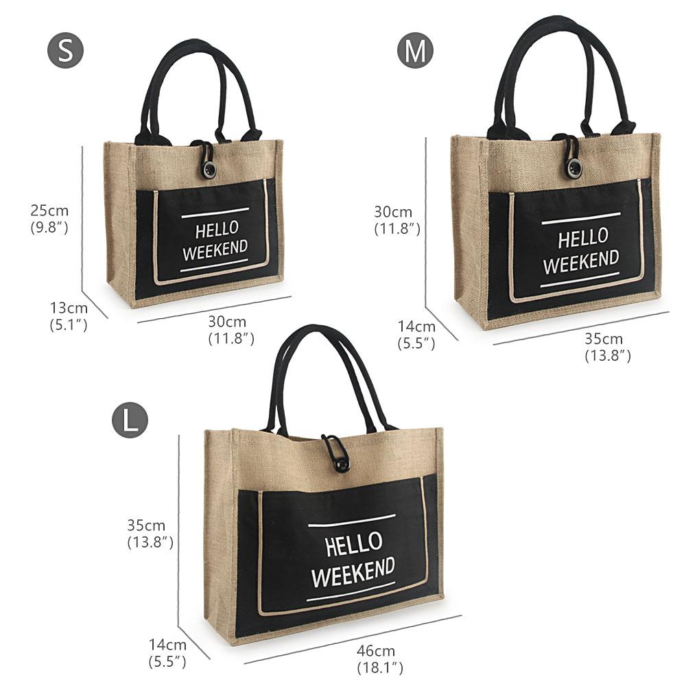 Women Linen Tote Large Capacity Female Casual Shoulder Bag Lady Daily Handbag Fresh Beach Shopping Bag