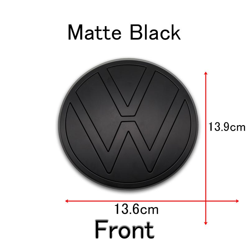 FD06-Valve Stems Caps For Volkswagen Polo 2019 2020 2021 2022 2023 2024 1Pc 139mm 110mm Car Logo Front Bonnet Hood Rear Trunk Emblem