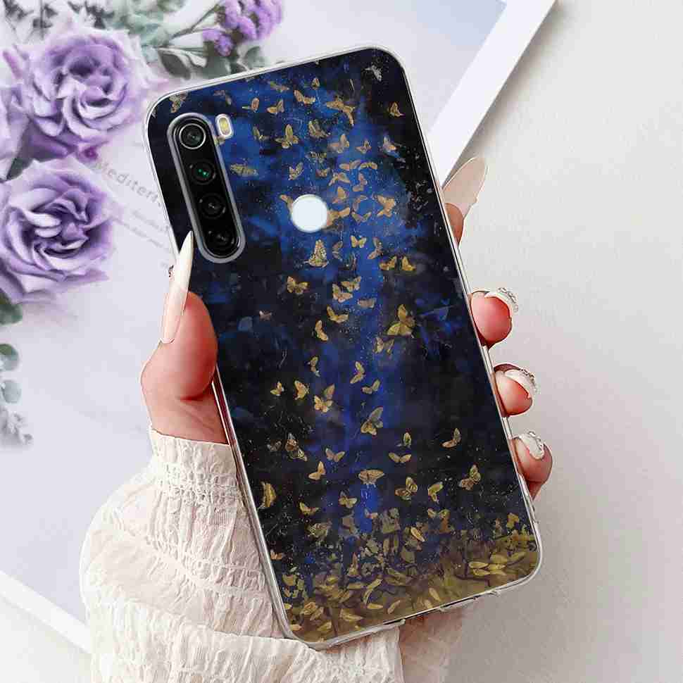For Xiaomi Redmi Note 8 Case Vintage Dragon Luxury Flower Soft Silicone TPU Cover For Redmi Note8 Note 8T Phone Cases Shockproof