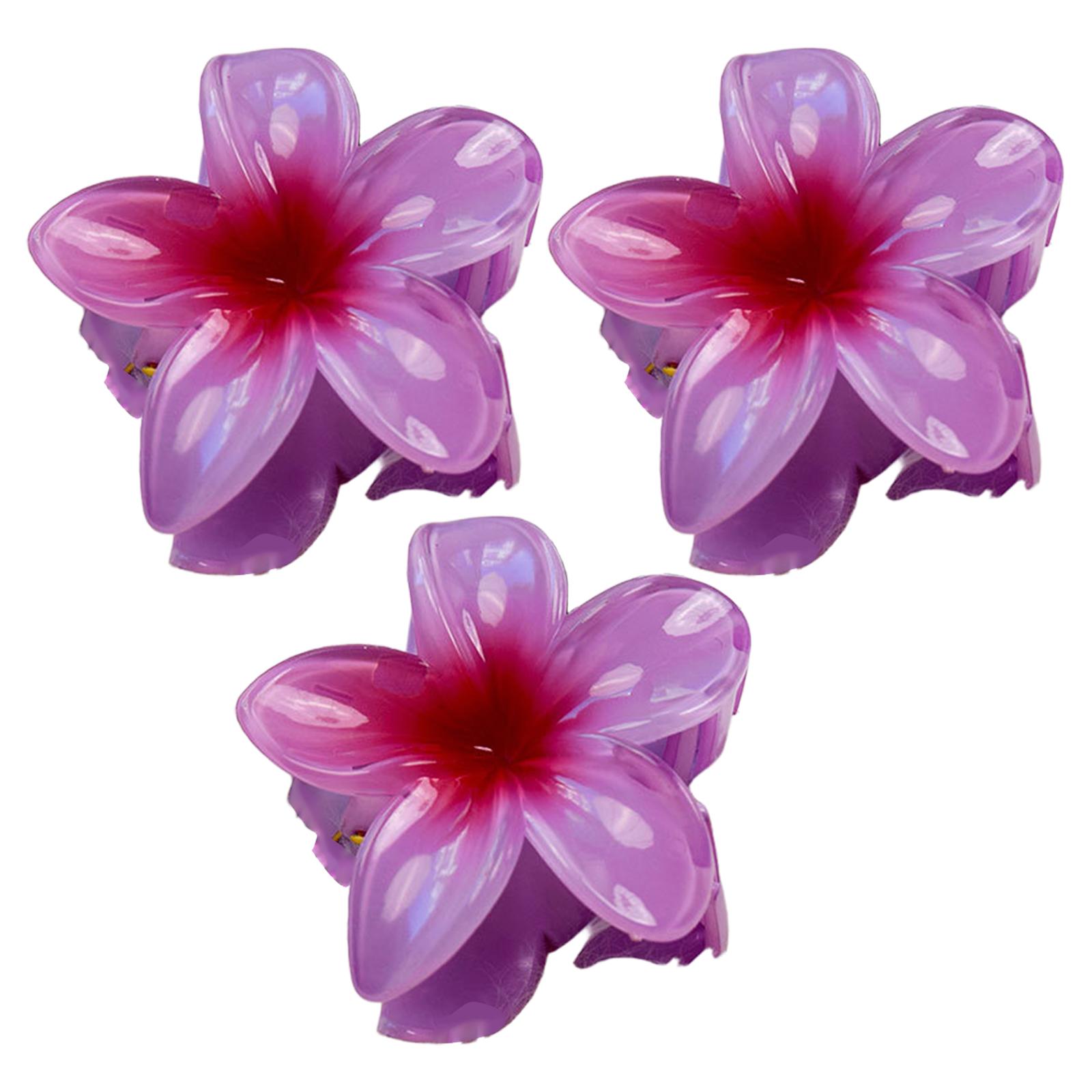 

Набор из 3 зажимов для волос «Франжипани», Нескользящие зажимы для волос для женщин, девушек, Аксессуары для волос, Сильная фиксация, Зажимы-крокодилы для тонких и густых волос One Size