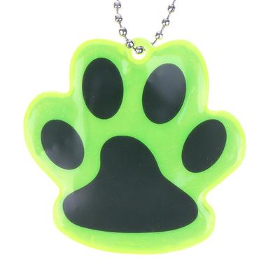 10Pcs Cute Paw Reflective Keychain Outdoor Night Safety Kids Pet Double-Sided Reflective Backpack Accessories Pendant