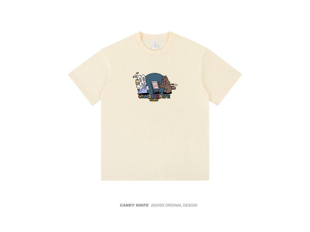 Statue of Liberty Rabbit Self-Portrait Cotton T-Shirt - Unisex Short-Sleeve Summer Top