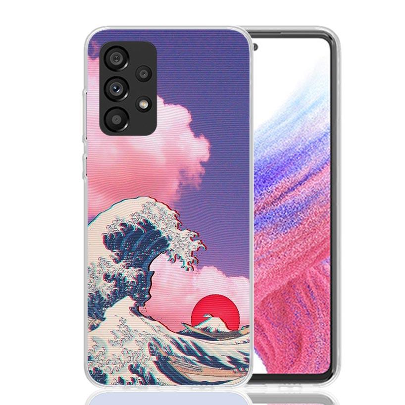 Japanese Style Wave Art Case Phone Cover for Samsung Galaxy A17 A16 A15 A14 A13 A56 A55 A54 A53 A36 A35 A34 A33 A26 A25 A24 A23