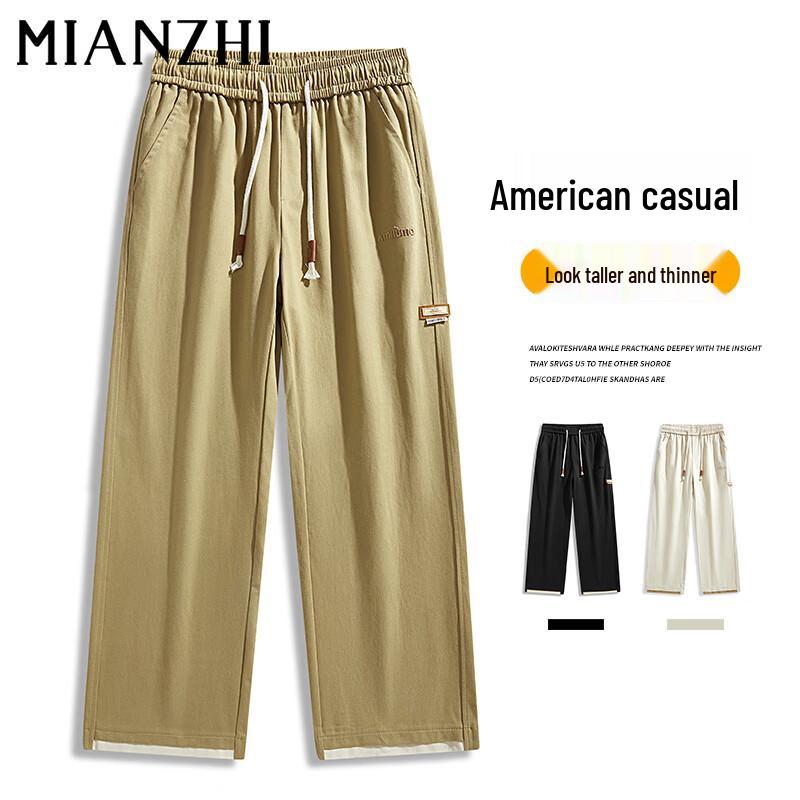 

Men s Cotton American Style Loose Straight-Leg Casual Pants 5XL