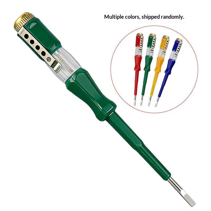 4Pc 100-500V Screwdriver Voltage Tester Pen Neon Test Light With 2.5Mm Slotted Bit Screwdriver For Electric Circuit Tool