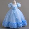 Girls' Princess Dress - European & American Floral Birthday Gown, High-End Host and Piano Performance Costume