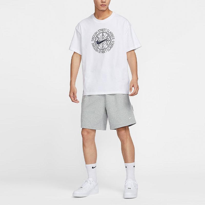 Nike T Shirts Men's White Crew Neck Moderate Straight Fit FZ8070-100