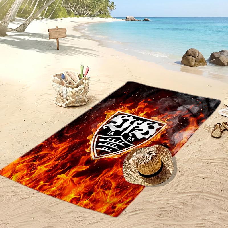 Toalla de Playa con Estampado de Fútbol VfB Stuttgart, Toalla Grande Suave de Secado Rápido para Playa, Camping, Natación