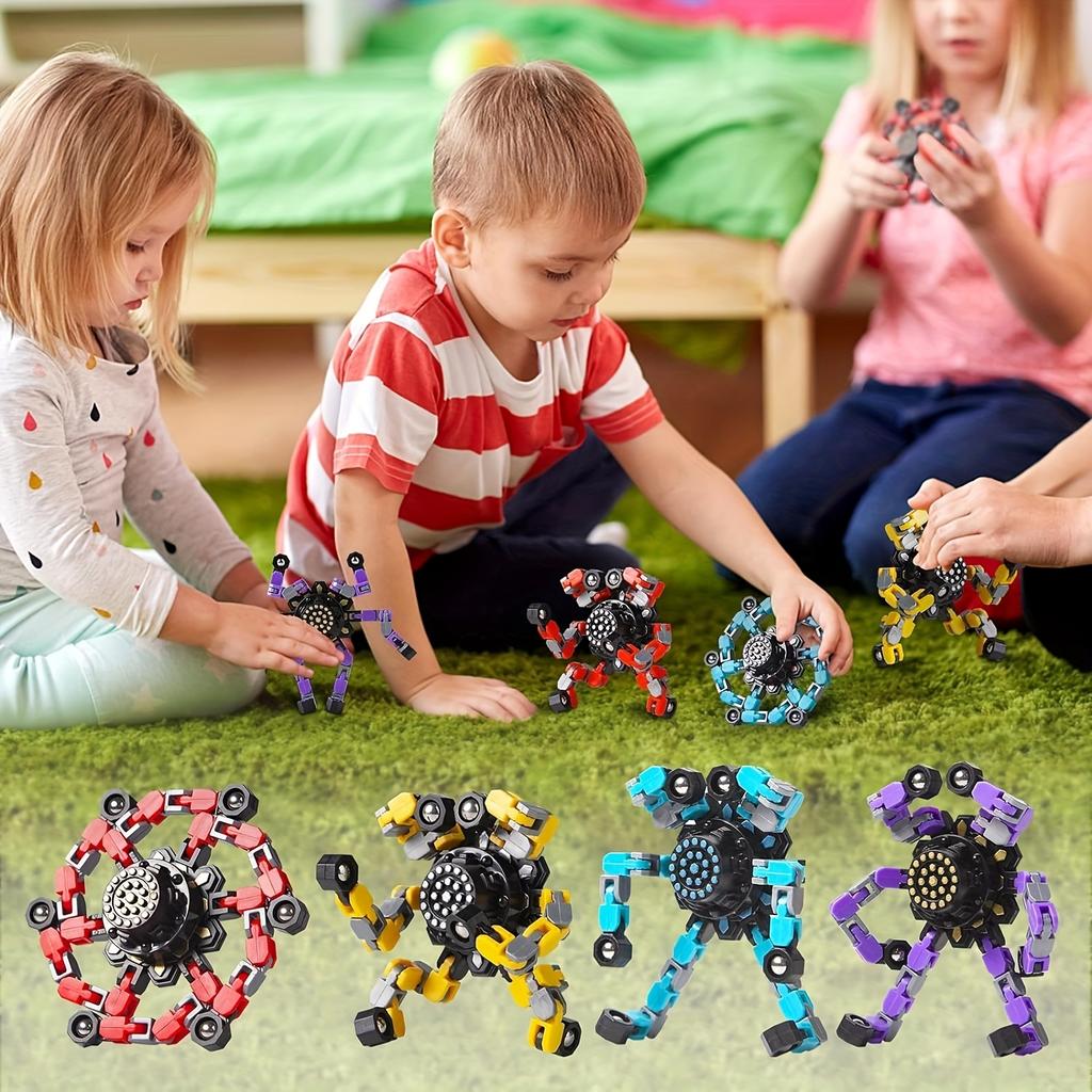 Transformable Fidget Spinner Mechanical Chain Stress Relief Toy for Kids and Adults