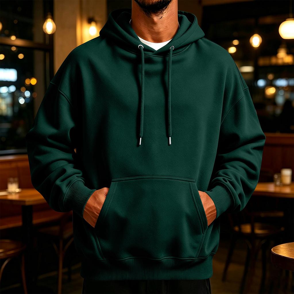 Herren Retro Hoodie Lockere Passform Lässiger Pullover Sweatshirt für Herbst Winter