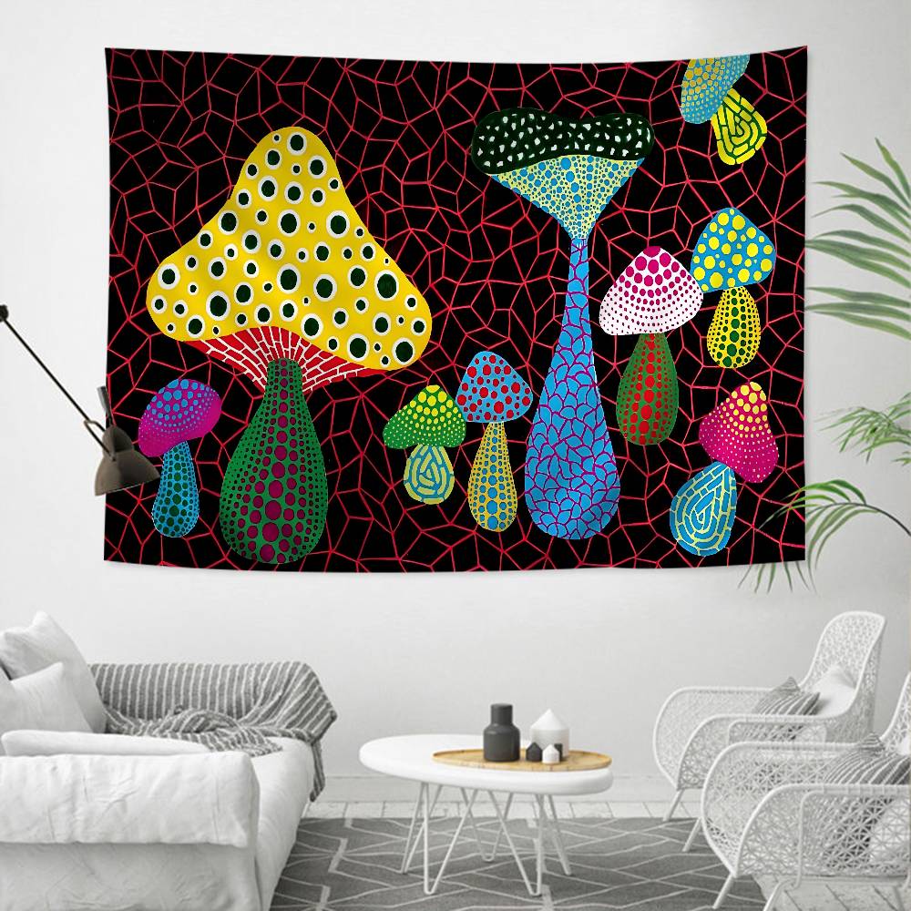 Artwork Classic Kkusama Yyayoi Printed Large Wall Tapestry Buddha Wall Decoration Witchcraft Bohemian Hippie Wall Art Decor