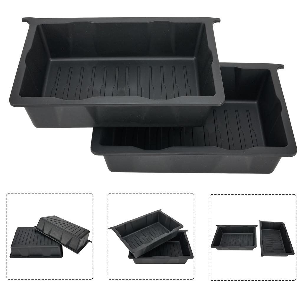 Garden Indoor Office Outdoor Storage Tray Black Box 40cmx12cmx27cm Accessories Parts Replacement TPE For Tesla