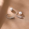 Stainless Steel Pearl Earrings High Sense Fashion Earrings Temperament Versatile Niche Irregular Earrings