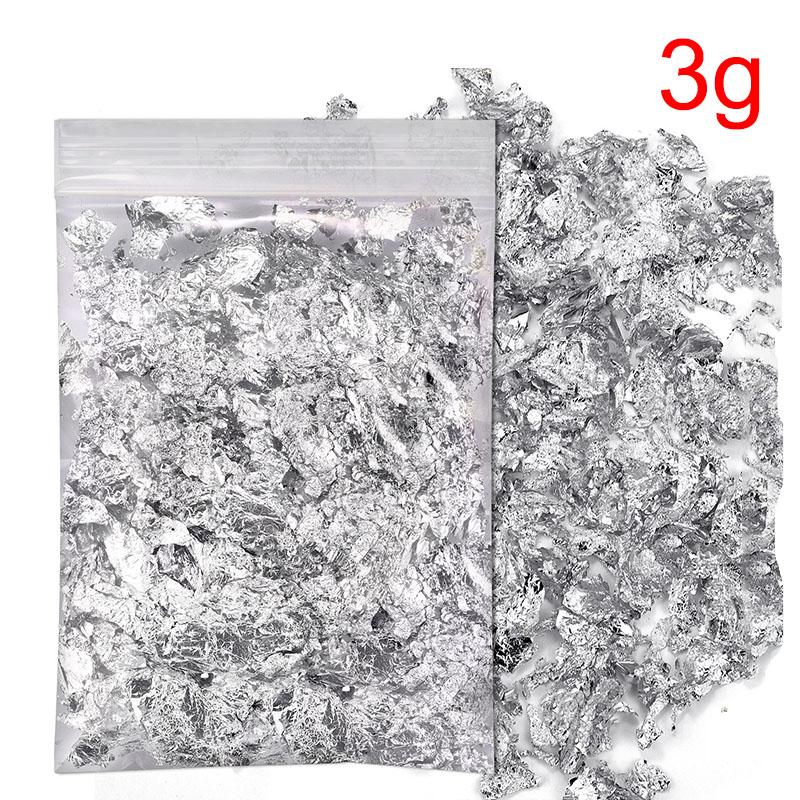 3/5g Gold Silver Bronze Foil Paper Irregular Aluminum Sticker Flakes Glitter Handmade Epoxy Resin Decor Candle Making Supplies