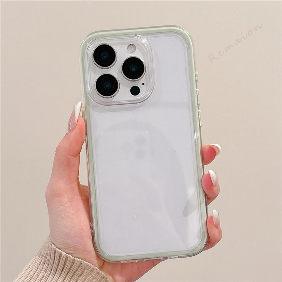 Clear Candy Silicone Phone Case For iPhone 16E 15 14 13 12 11 16 Pro Max Plus Clear Cute Transparent Protector Shockproof Cover