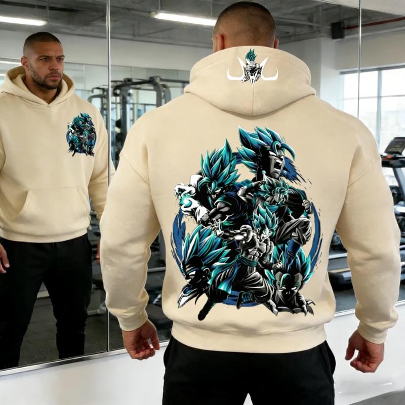 2026 Autumn/winter Dragon Ball Retro hoodie Super Saiyan Blue Forms Collage Print Gym Big Guy Retro for Men Women