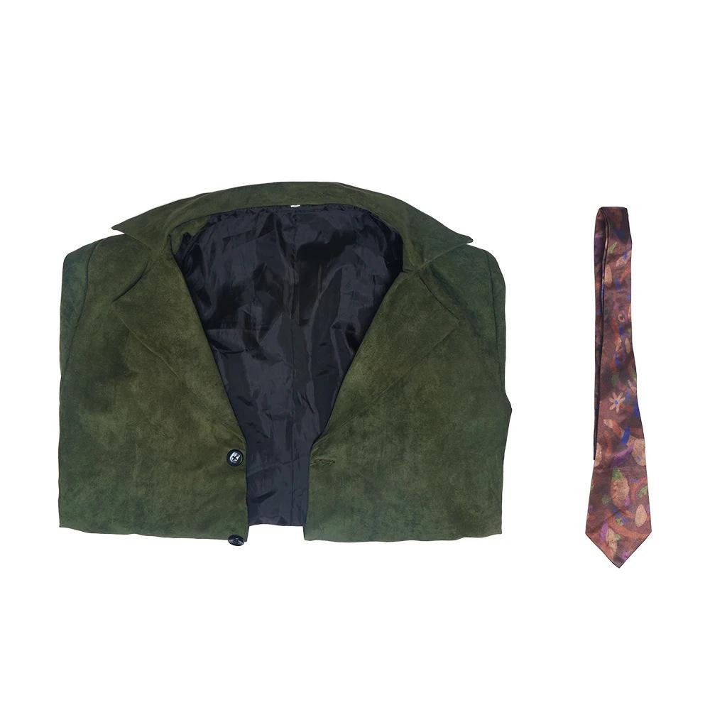 Game Disco Elysium Cosplay Harrier Du Bois Costumes Green Coat Harrier Du Bois Cosplay Male Suit Tie Full Set Halloween Outfits