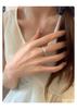 Light Luxury Zircon Bow Flower Pearl Opening Ring Women's Fashion Simple Index Finger Ring Niche High-end Ring