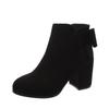 Autumn foreign trade new thick heel side zipper short Martin boots women's large size round head suede medium heel short boots