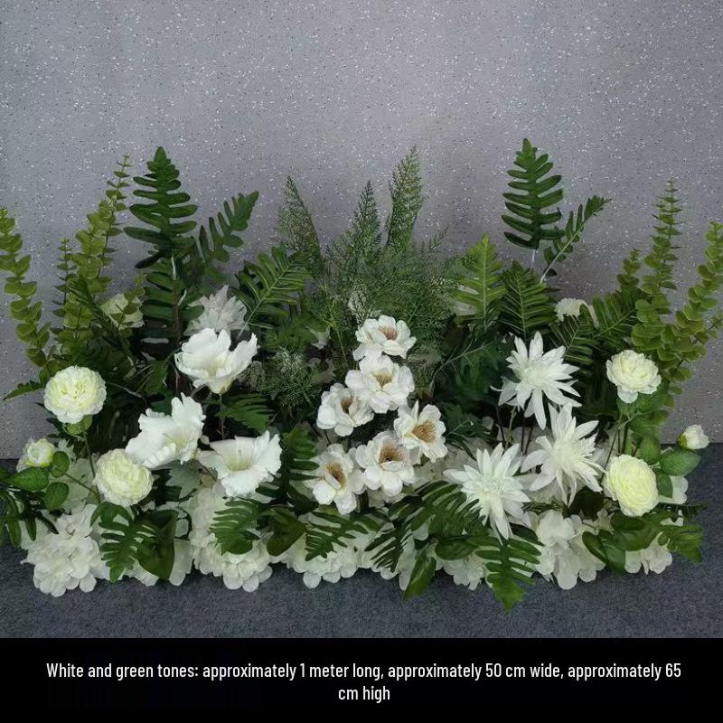 Blue Artificial Flower Row for Wedding Aisles and T-stage Decorations