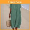 Cotton Linen Casual Dress With Vneck For Summer Womens Fashion