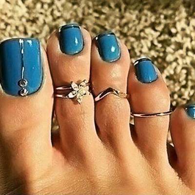 3 Stück Retro-Böhmen-Gänseblümchen-Blumen-Frauen-Strand-Schmuck Fuß-Zehen-Knöchel-Band-Ringe