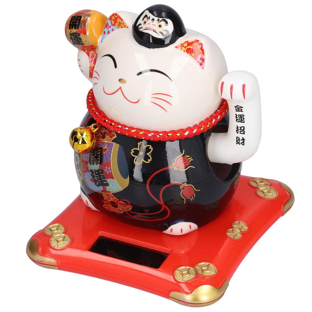 6in Fortune Cat Ceramic Waving Lucky Cat Ornament Home Decoration for Bedroom Car OfficeType 3