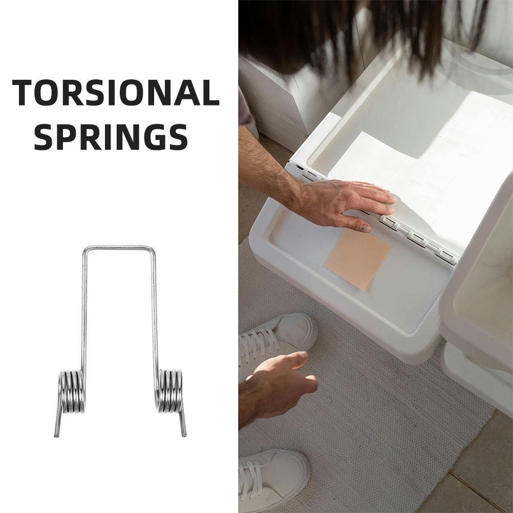 10Pcs Spring Parts Torsional Replacement Springs for Trash Can Lid Storage Bucket Wire Torsional Springs Small Spring