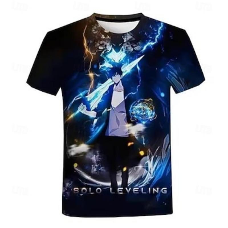 Solo Leveling Jinwoo Sung T-shirt Tee Character Graphic For Men's Adults' Masquerade 3D Print Casual Daily Comic Con