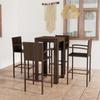 Day and Night - Day and Night Garden Bar Furniture 5 Pcs PE Rattan Armrest Brown