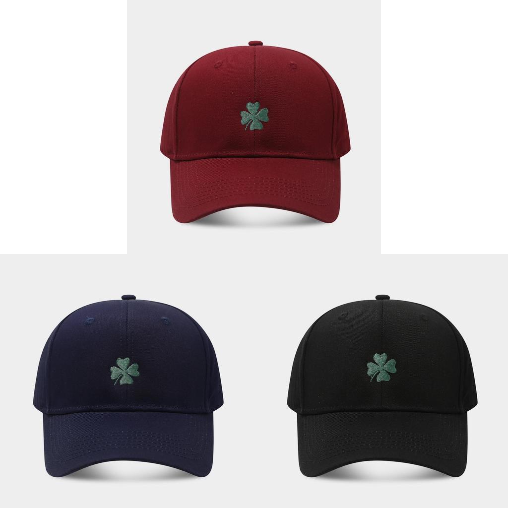 Lucky Four Leaf Clover Baseball Cap With Embroidered Flora For Spring Outdoor Activities