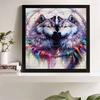 New Arrival 5D DIY Full Circle Diamond Painting "Two Wolves" Embroidery Cross Stitch Home Decor Gift