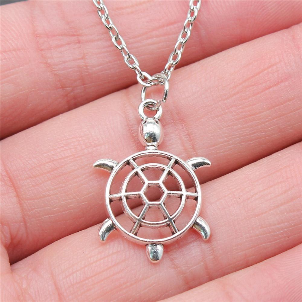 Schildkröte Seestern Muschel Anhänger Antik Bronze Metall Brautkragen Halskette für Strandhochzeit Trendiges Geschenk