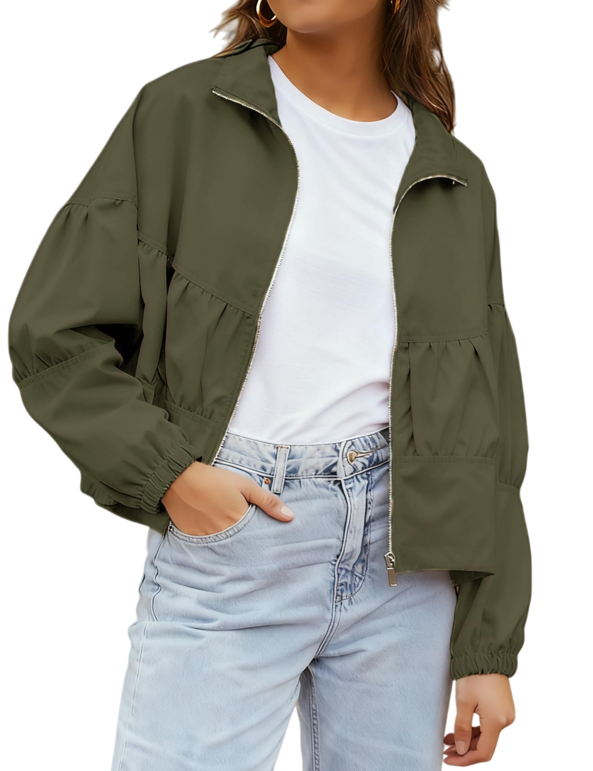 

Hoodies For Women Long Sleeve Zip Up Sweater Jackets Loose Casual Hooded Jackets With Pockets L