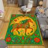 1Pc Floral Horse Illustration Rug, Office Carpet Indoor Outdoor Doormat, Non-Slip, Comfortable, Living, Christmas Halloween,  Xmas Gift G1196