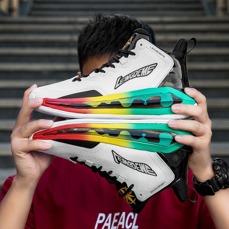 New breathable basketball shoes high top actual combat student male shoes sports professional shock absorption sports shoes