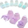 3 Pairs Baby Girl Socks Slipper Newborn Accessories Anti Slip Toddlers Gift Clothes Infant Bow Lace For Kids from 0 To 1 Year