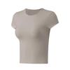 Korean Style Round Neck Short Sleeve Yoga Top - Skin-Friendly & Versatile for Spring/Summer