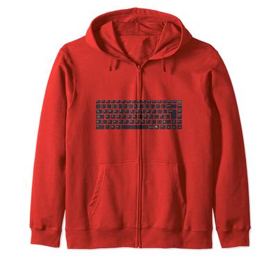 Computer Tastatur Zip-Hoodie
