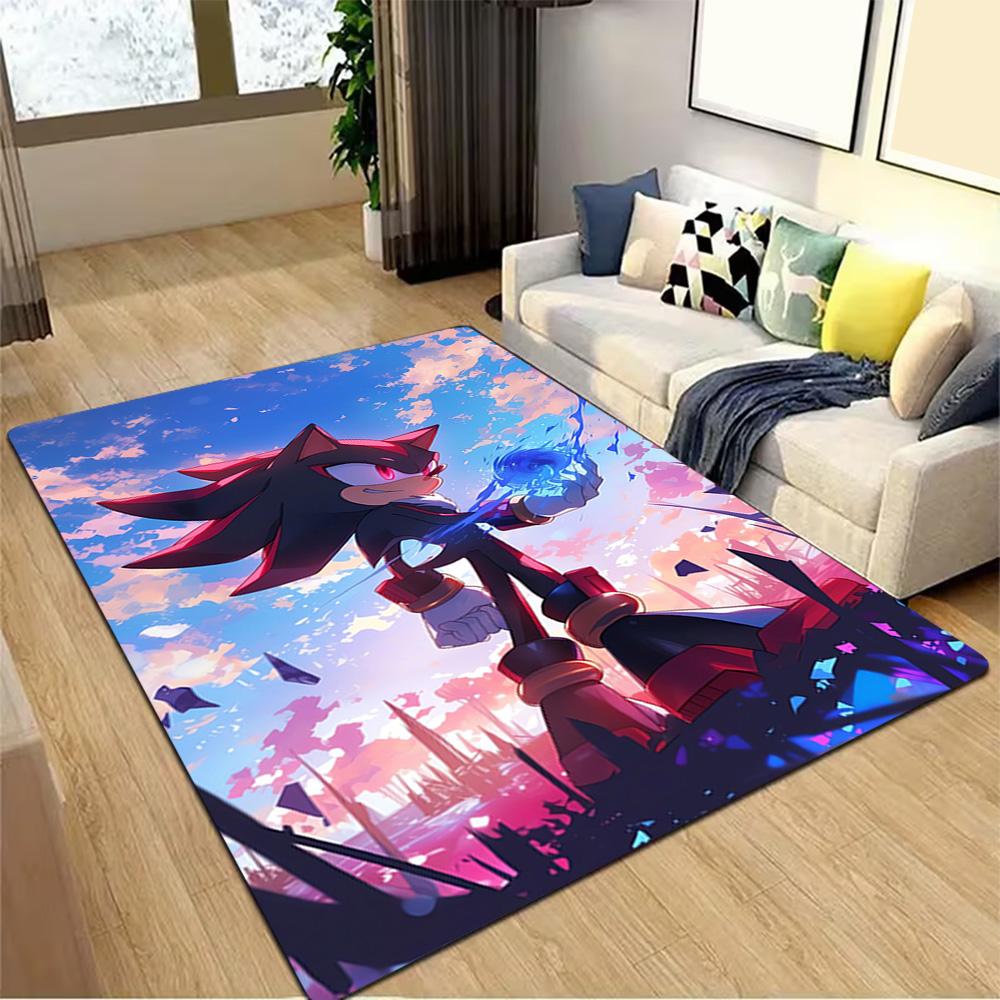 Shadow The Hedgehog Art Print Decoration,Carpet,Living Room,Bedroom, Non-slip,Square rug