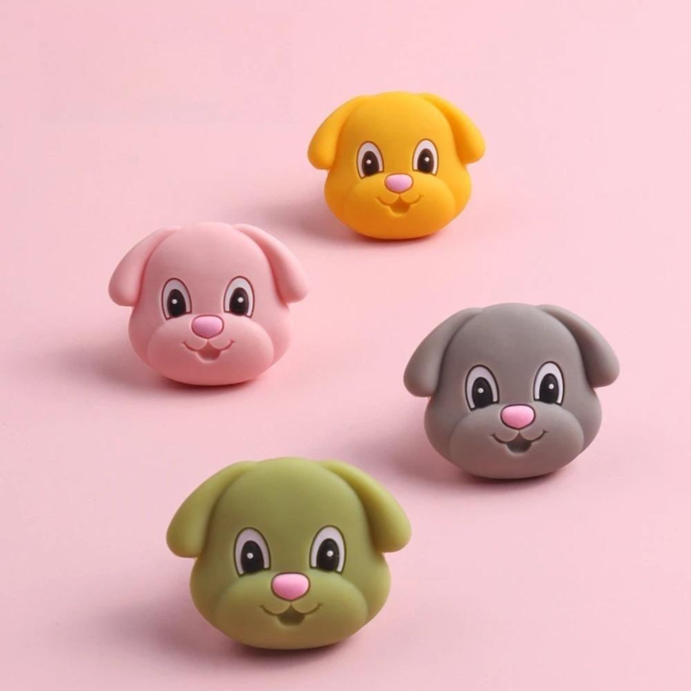 Single Hole Cartoon Cabinet Wardrobe Door Handle, Children's Room Cute Drawer Handle, Anti-collision Silicone Furniture Handle