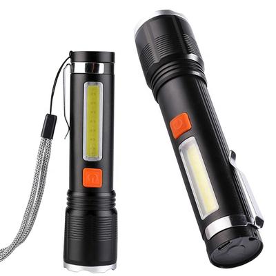 Compact Led Flashlight Usb Rechargeable Camping Flashlight Waterproof Emergency Small Mini Torch With Cob