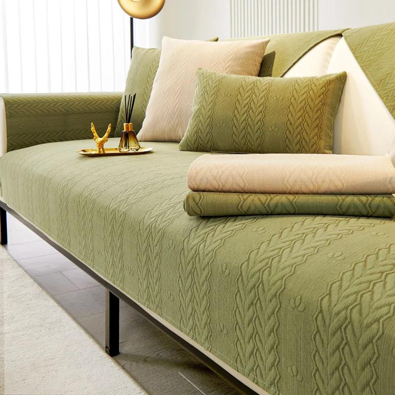 New  Four Seasons Universal Anti-Slip Cushion Simple Modern Leather Sofa Cover Chenille Sofa Cushion