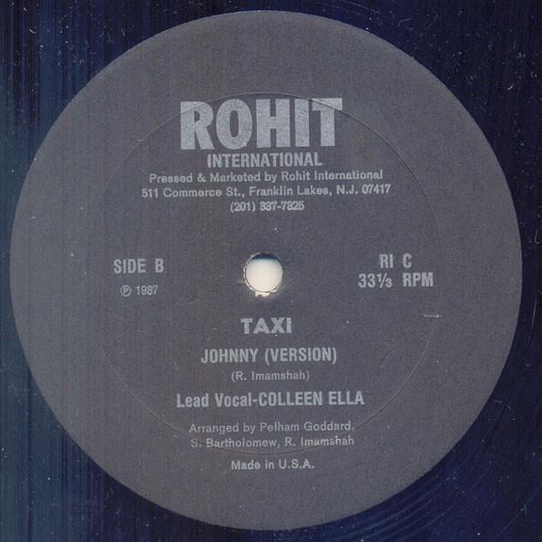 

12inch Record TAXI Johnny NONE Rohit Internati 1987 US Reggae Ska Dub Used